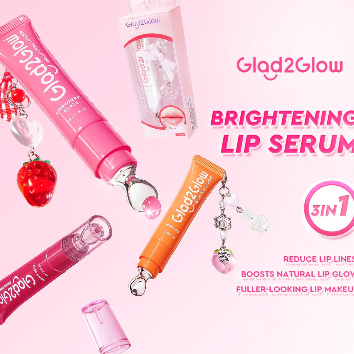 Glad2Glow Brightening Charm Lip Serum - 03 Berry Soda