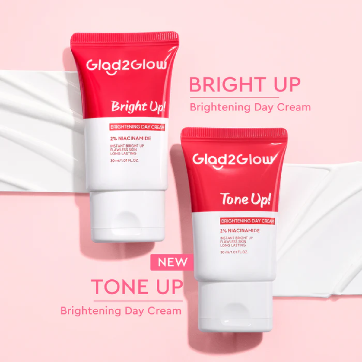 Glad2Glow TONE UP! Brightening Day Cream - 30 ml