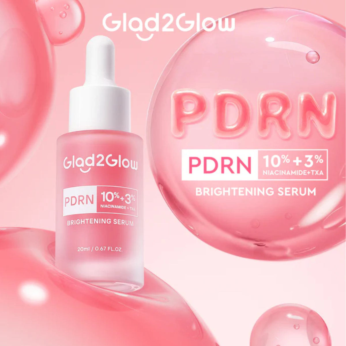 Glad2Glow PDRN 10% NIACINAMIDE 3% TXA BRIGHTENING SERUM - 20 ml