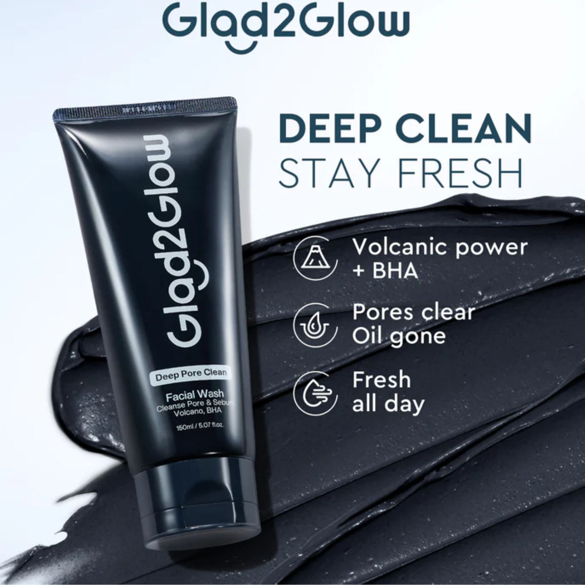 Glad2Glow Deep Pore Clean Facial Wash - 150 ml