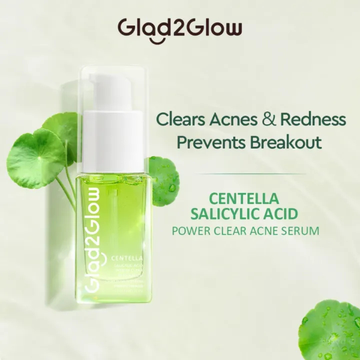 Glad2Glow Centella Salicylic Acid Power Clear Acne Serum (17ml)