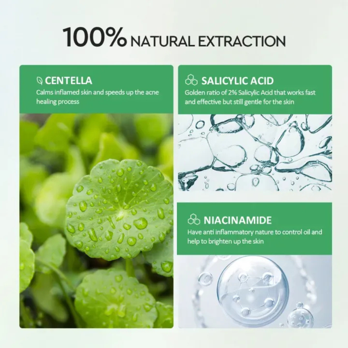 Glad2Glow Centella Salicylic Acid Power Clear Acne Serum (17ml)