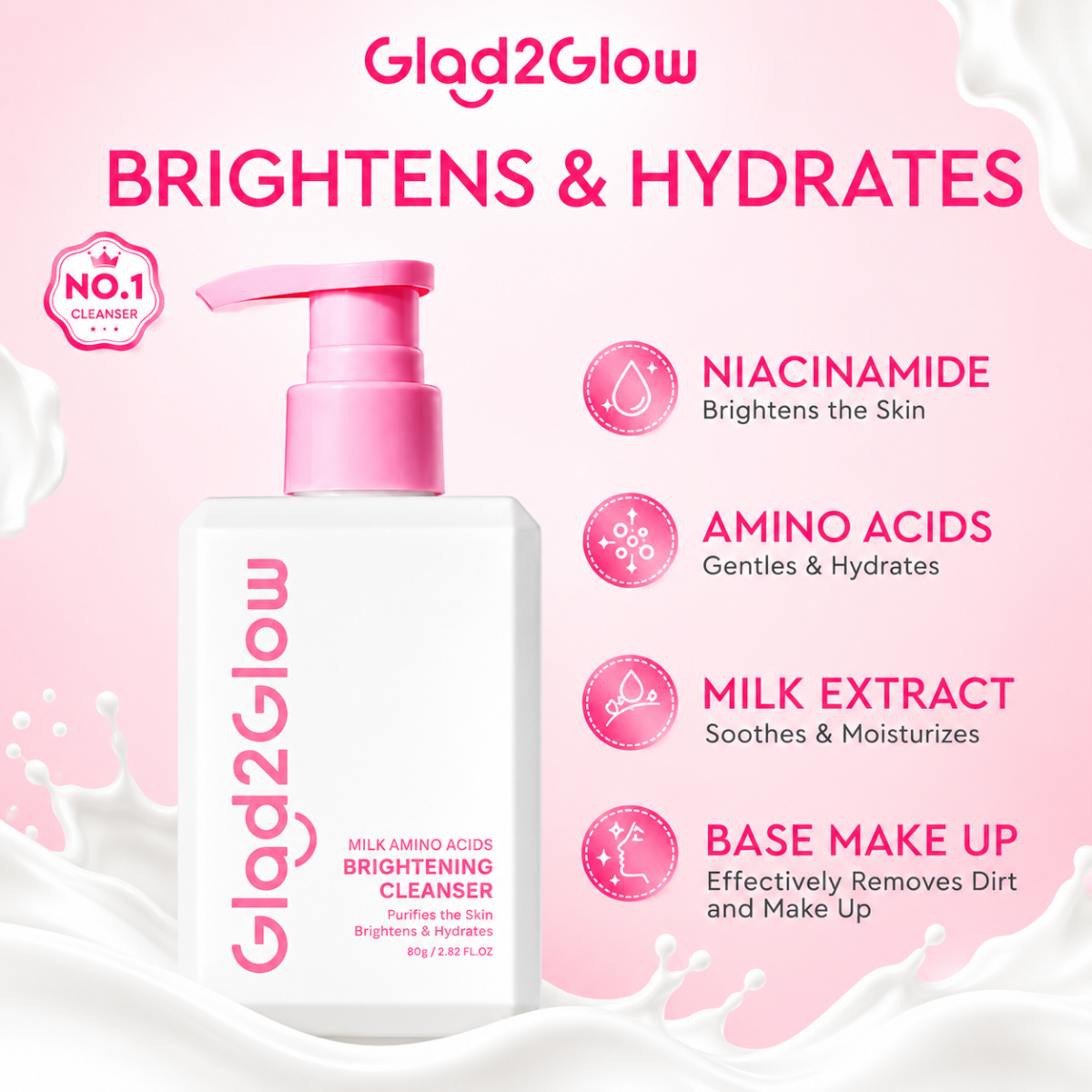 Glad2Glow Milk Niacinamide Brightening Set ( pack of 4 )