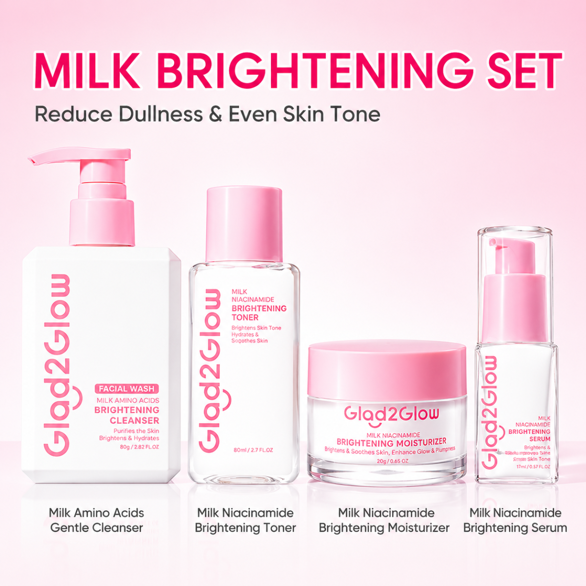 Glad2Glow Milk Niacinamide Brightening Set ( pack of 4 )