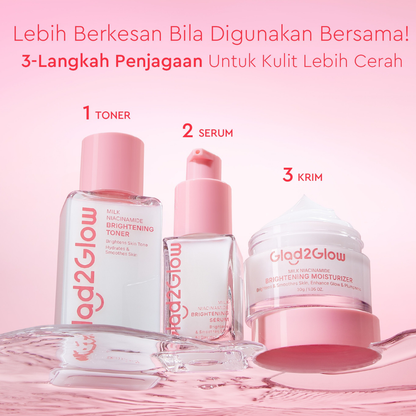 Glad2Glow Milk Niacinamide Brightening Set  - Glowing Skincare Set