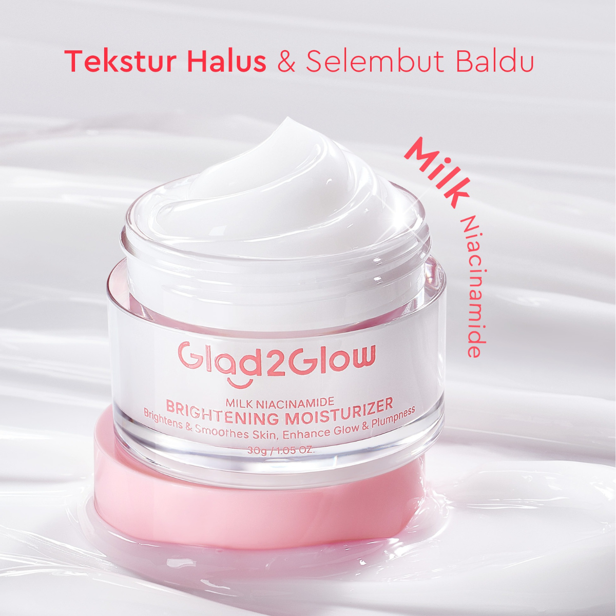 Glad2Glow Milk Niacinamide Brightening moisturizer - 30 g