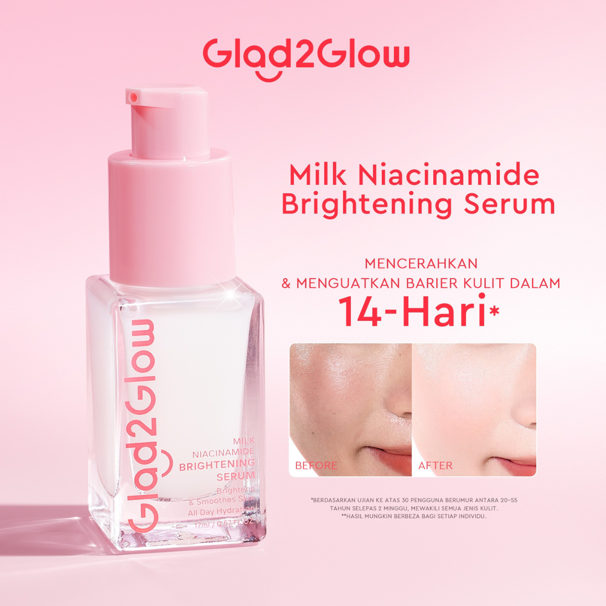Glad2Glow Milk Niacinamide Brightening Serum - 17ml