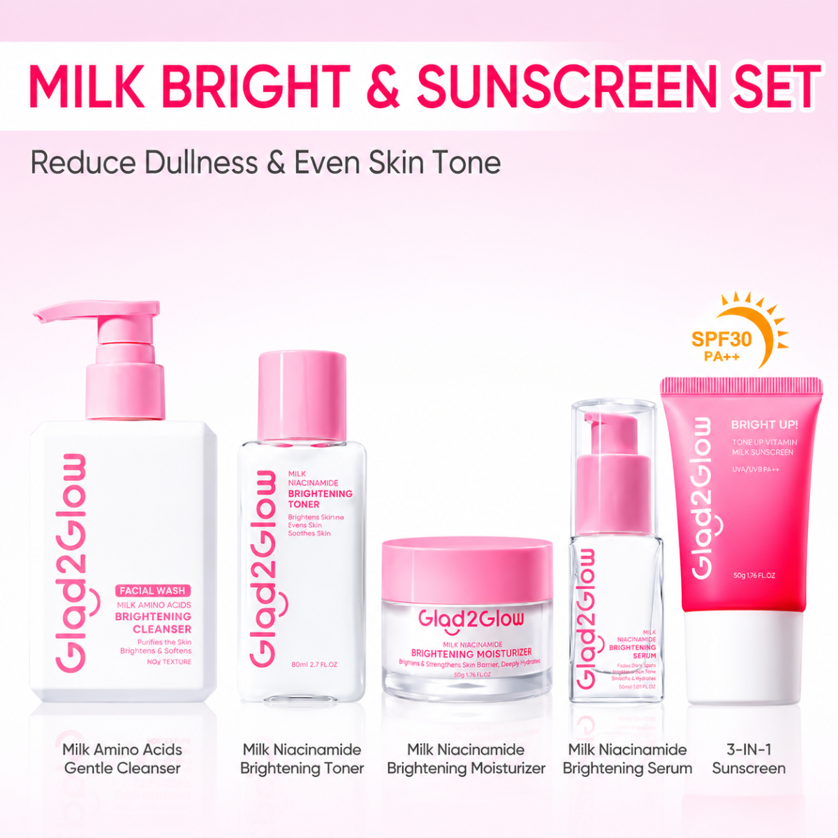 Glad2Glow Milk Niacinamide Brightening Sunscreen - 50 g