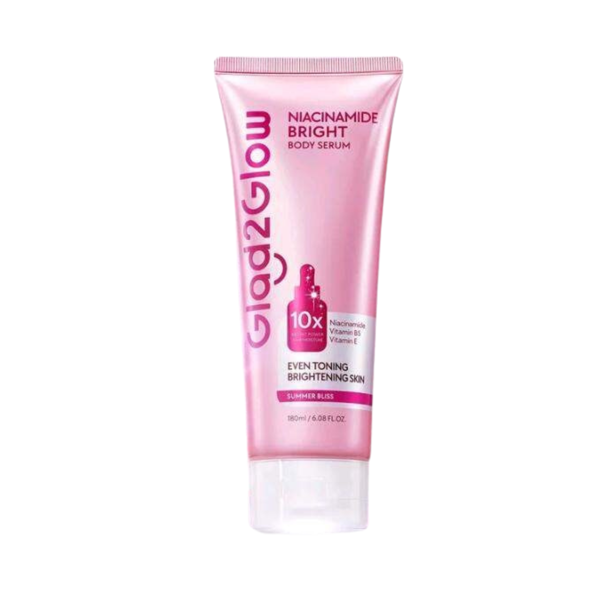 Glad2Glow Niacinamide Bright Body Serum 14 DAYS Bright & Even Toned Skin 24-HOUR Moisture Smell Fresh & Frangant All Day